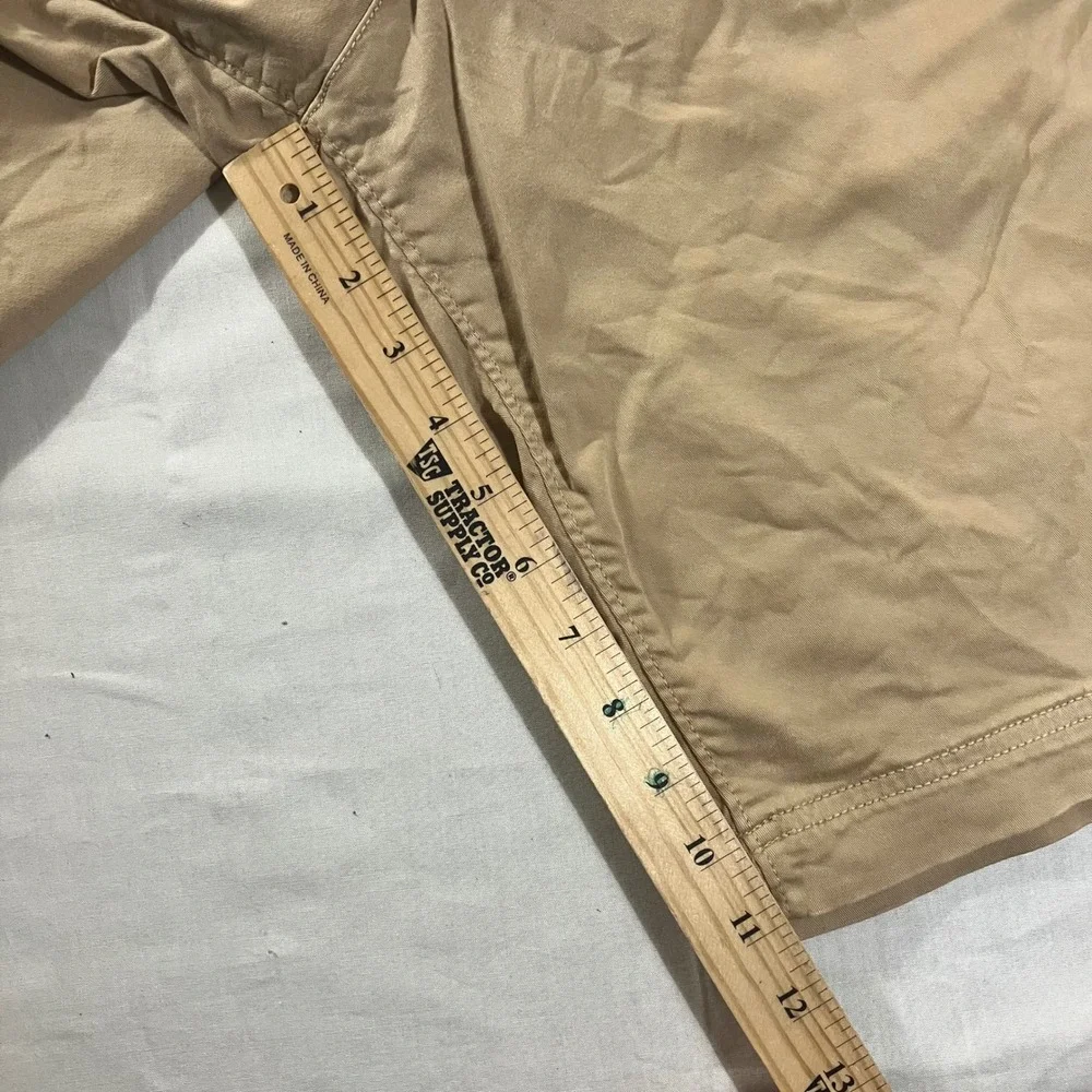 American Eagle Extreme Flex Longer Length Khaki Chino Shorts Mens 34 Tan Stretch